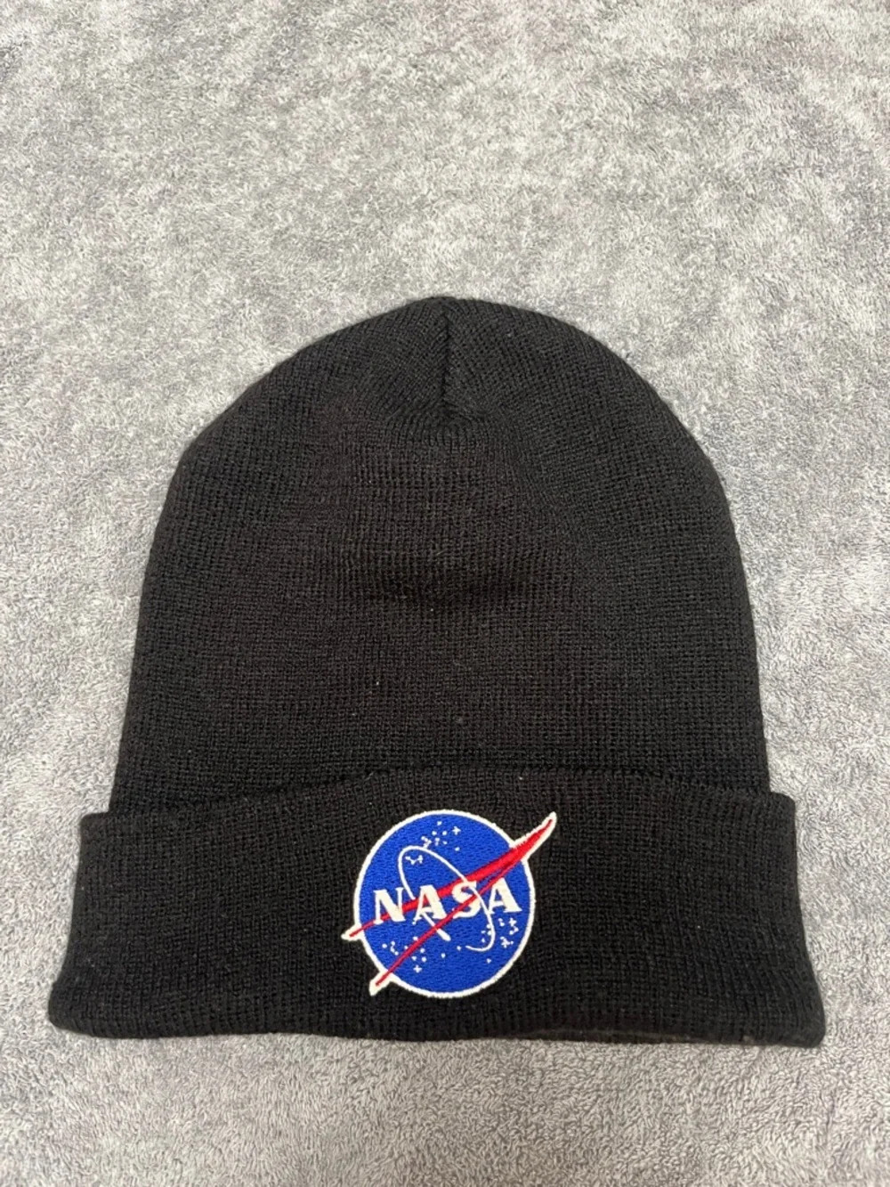 American Needle Black Beanie with NASA Patch - Picture 1 of 3